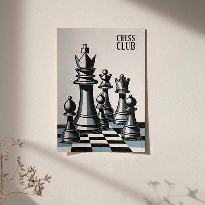 Chess Club Modern Minimalist Poster