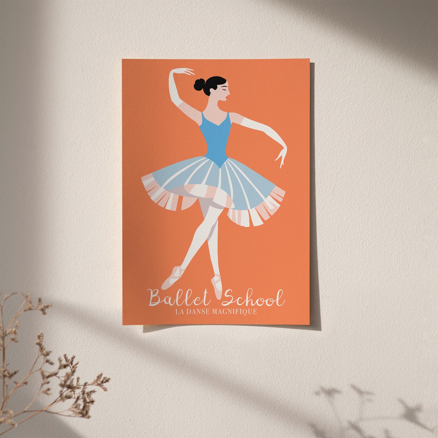 Aesthetic Ballet School Poster - Elegant Ballerina Wall Art Illustration