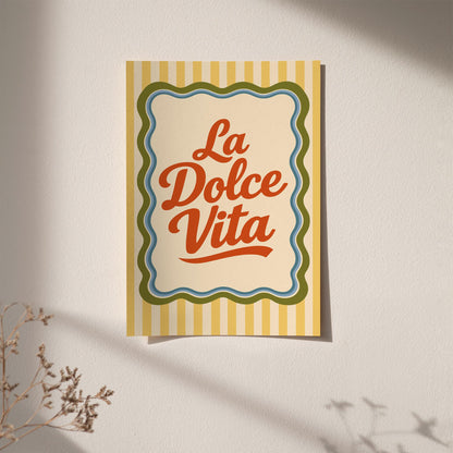 Retro La Dolce Vita Quote Poster