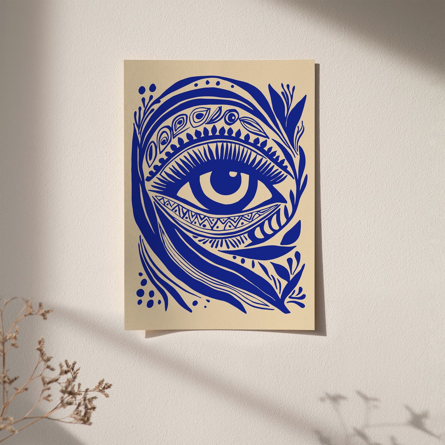 Blue Abstract Eye Wall Art Print