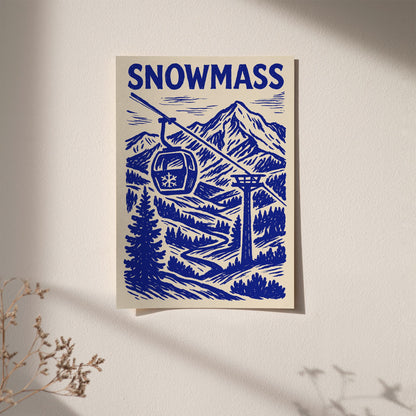 Snowmass Blue Travel Poster