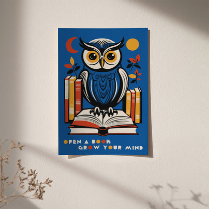 Open Book Grow Your Mind Poster
