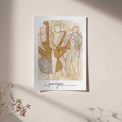 Copenhagen Jazz Music Festival Poster - Vintage Danish Wall Art