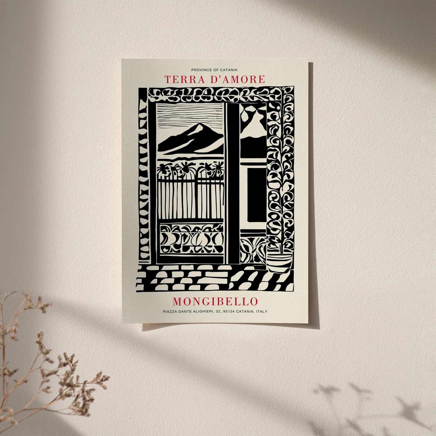 Mongibello Italy Vintage Travel Poster – Scenic Wall Art