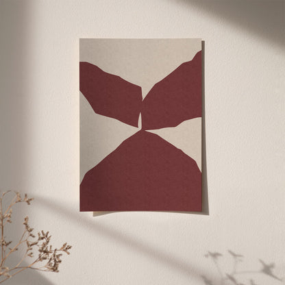 Burgundy Abstract Shape Poster