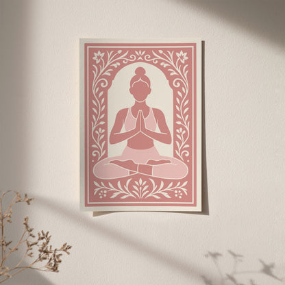 Pink Feminine Yoga Art Print