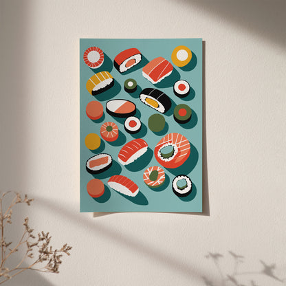 Colorful Sushi Kitchen Art Print
