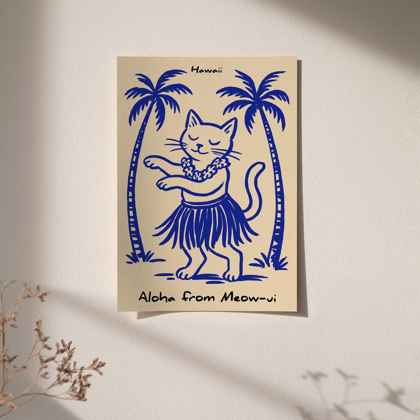 Aloha from Meow-ui Poster - Cat Dancing Hula Art Print