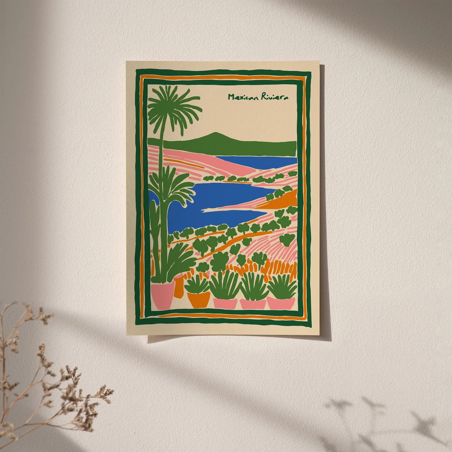 Mexican Riviera Colorful Bohemian Scenic Poster