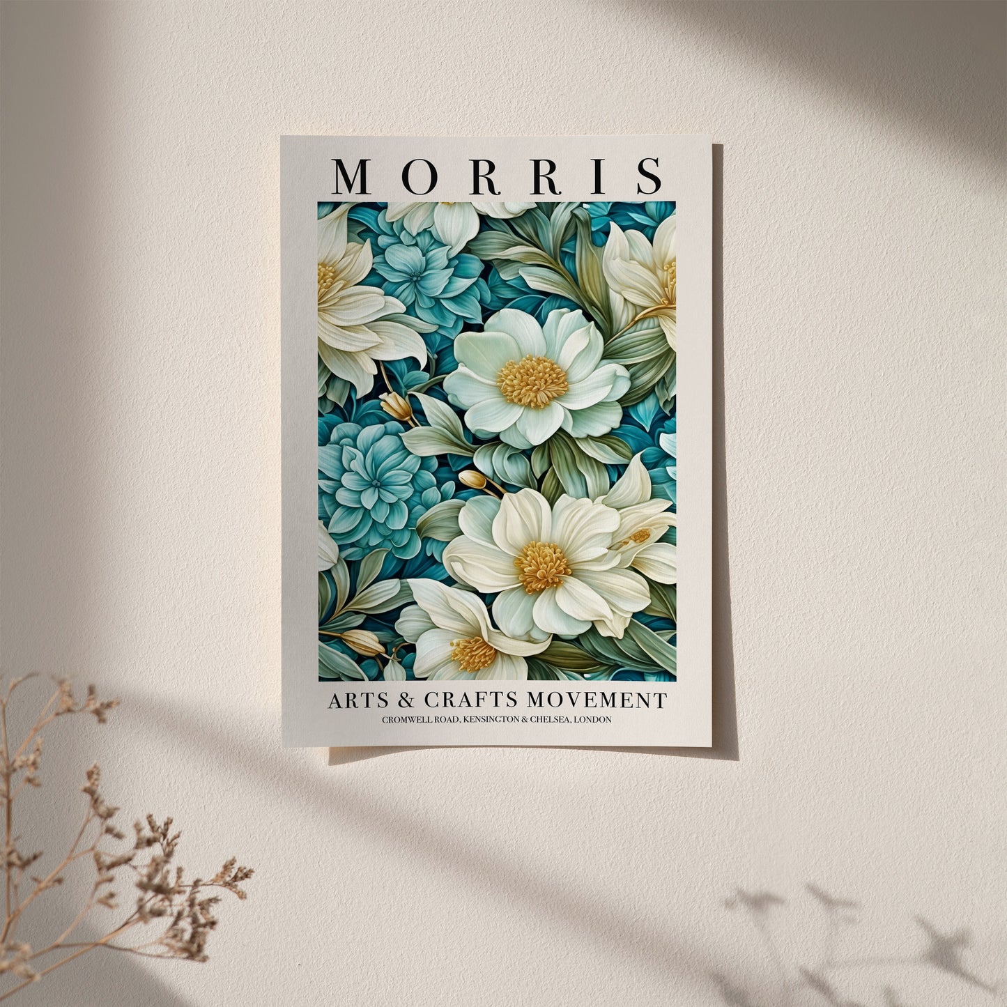 Eclectic Mint Floral William Morris Poster