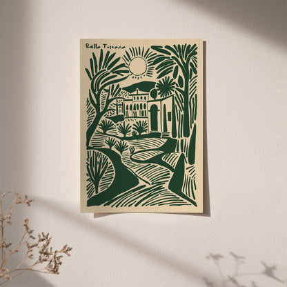 Bella Toscana Green Travel Landscape Poster