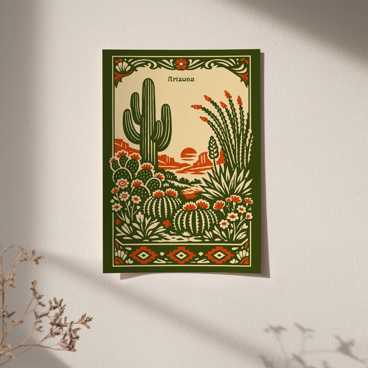 Arizona Desert Landscape Travel Poster