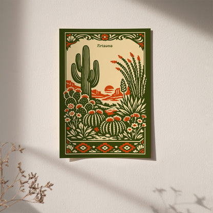 Arizona Desert Landscape Travel Poster