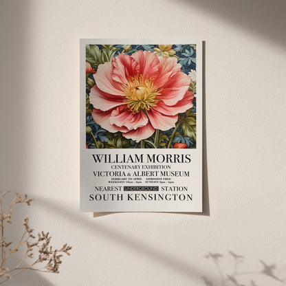 William Morris Pink Flower Poster