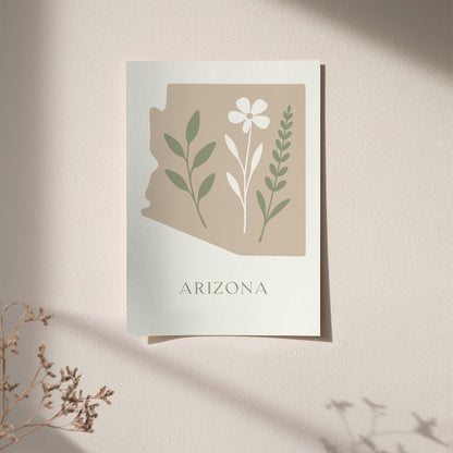 Minimalist Arizona Poster - Neutral Tones Home Decor