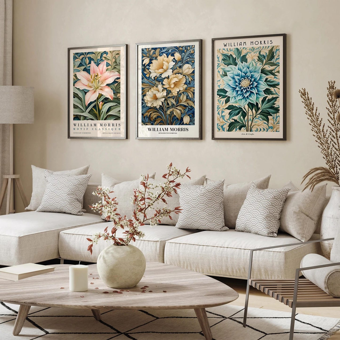 Blue W. Morris Floral Art Print 2025