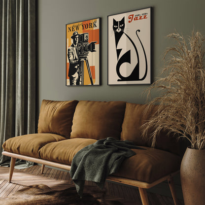 Jazz 1920s Black Cat Art Print