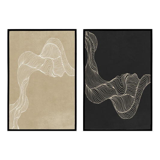 Set of 2 Modern Abstract Bohemian Posters
