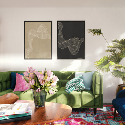 Set of 2 Modern Abstract Bohemian Posters