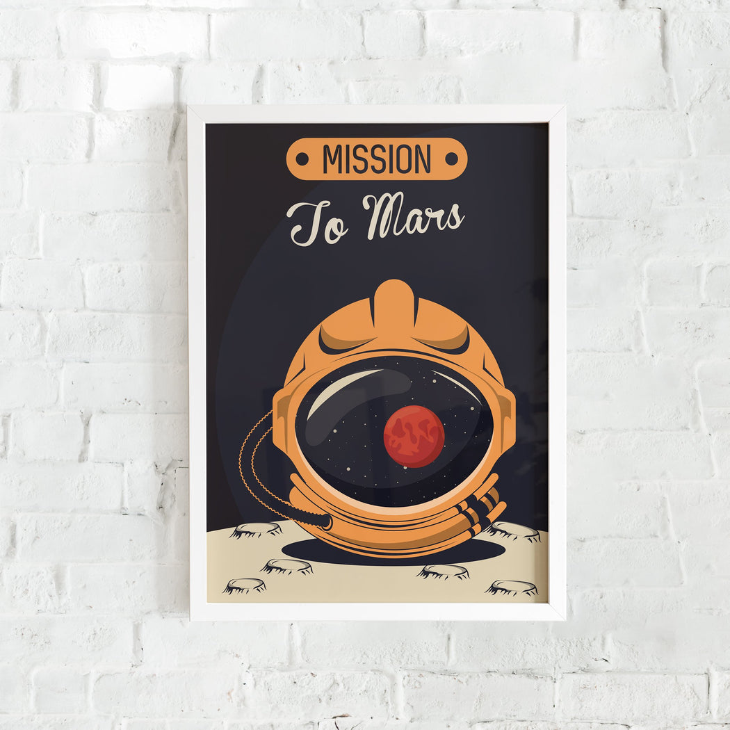 TO MARS - Space Travel Poster - Minimal Wall Art