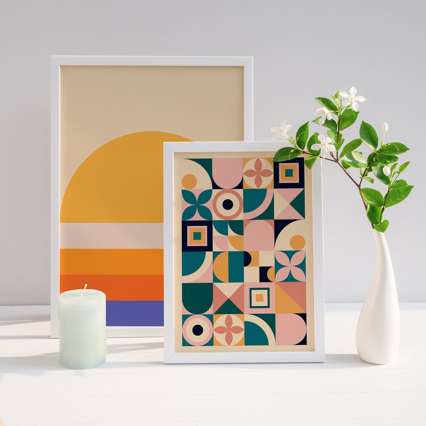 Minimalist Sunset - Geometric Wall Art Poster