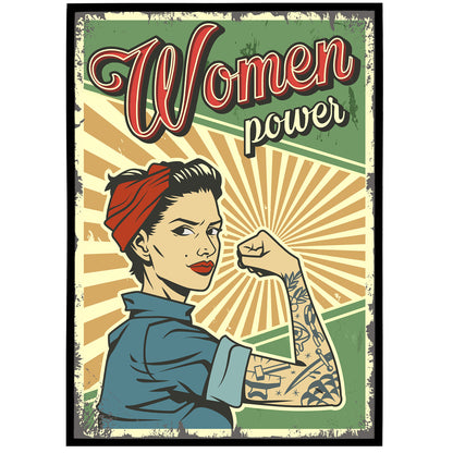Women Power pop-art vintage poster