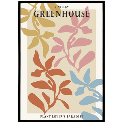 Botanical Kentucky Greenhouse Poster