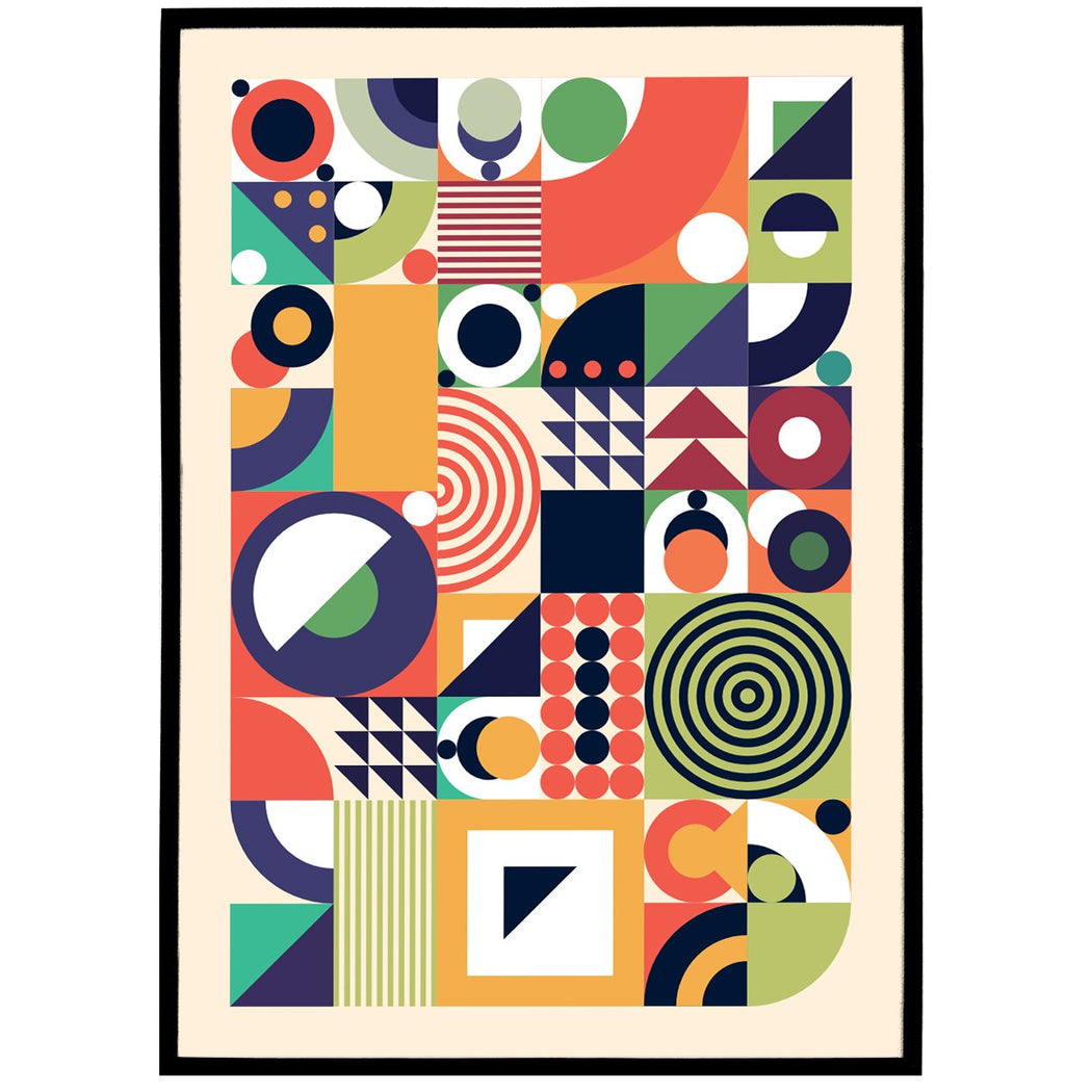 Abstract Shapes Retro Poster