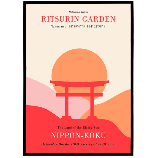 Ritsurin Garden - Japan Travel Poster