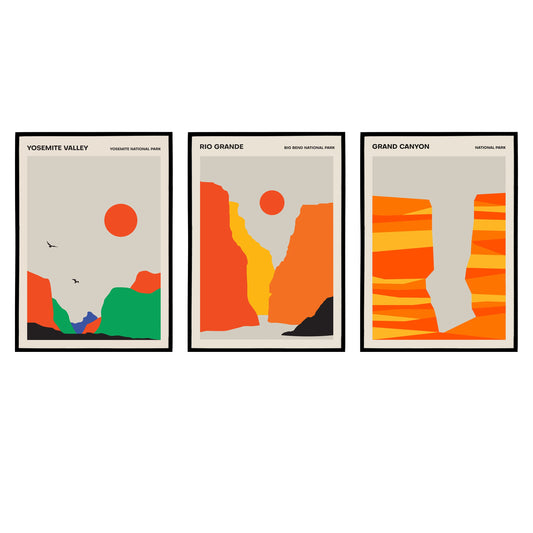 Set of 3 Posters - US National Parks