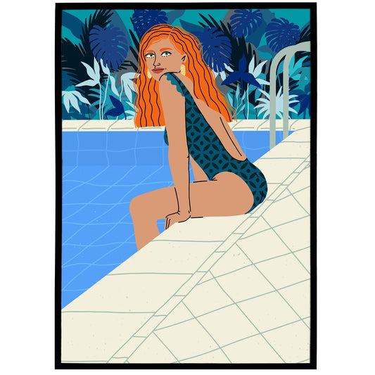 Summer Illustration Print - Redhead