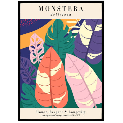 Colorful Monstera Art Print