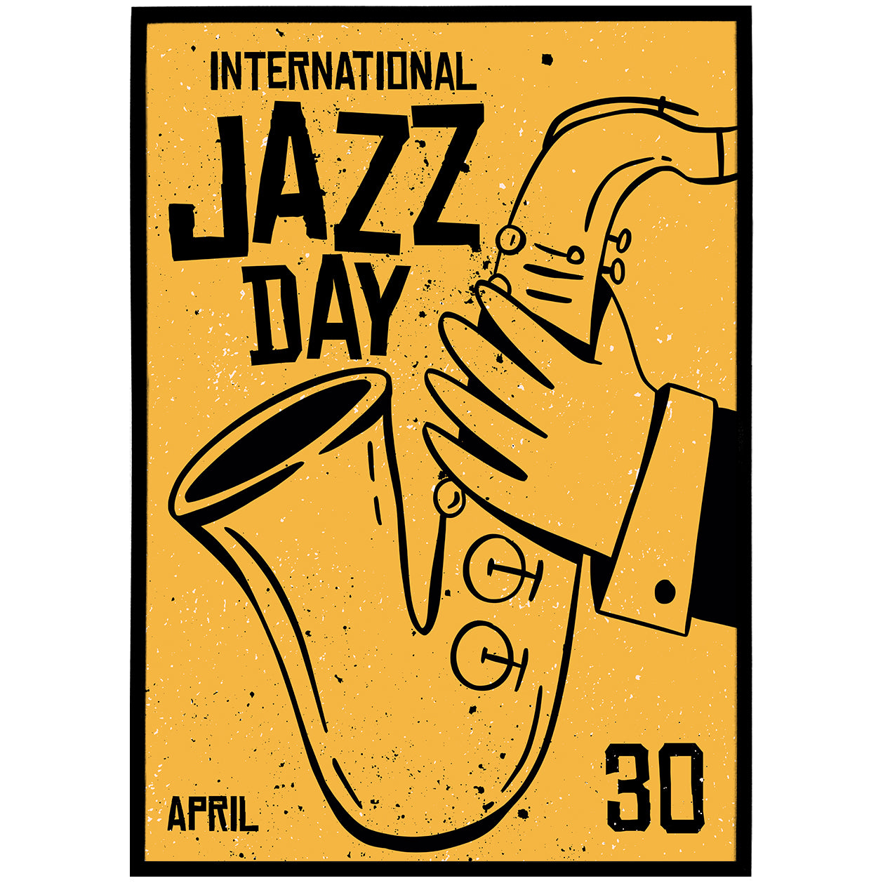 Yellow International Jazz Day Poster