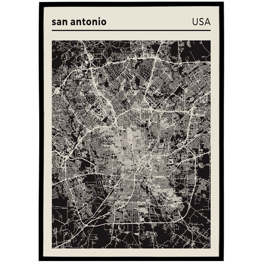 San Antonio Map Poster - HypeSheriff Europe