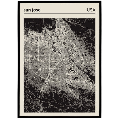 San Jose - USA, City Map Poster