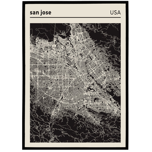 San Jose - USA, City Map Poster