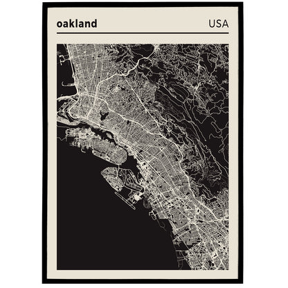 Oakland - USA, City Map Poster