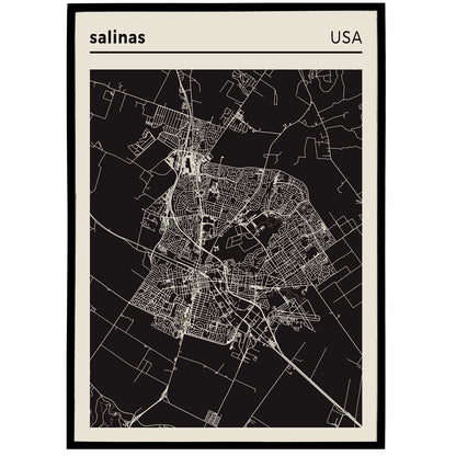 Salinas - USA, City Map Poster