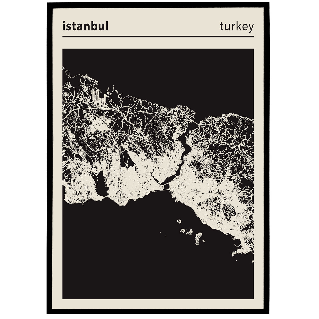 Istanbul, Turkey - City Map Poster