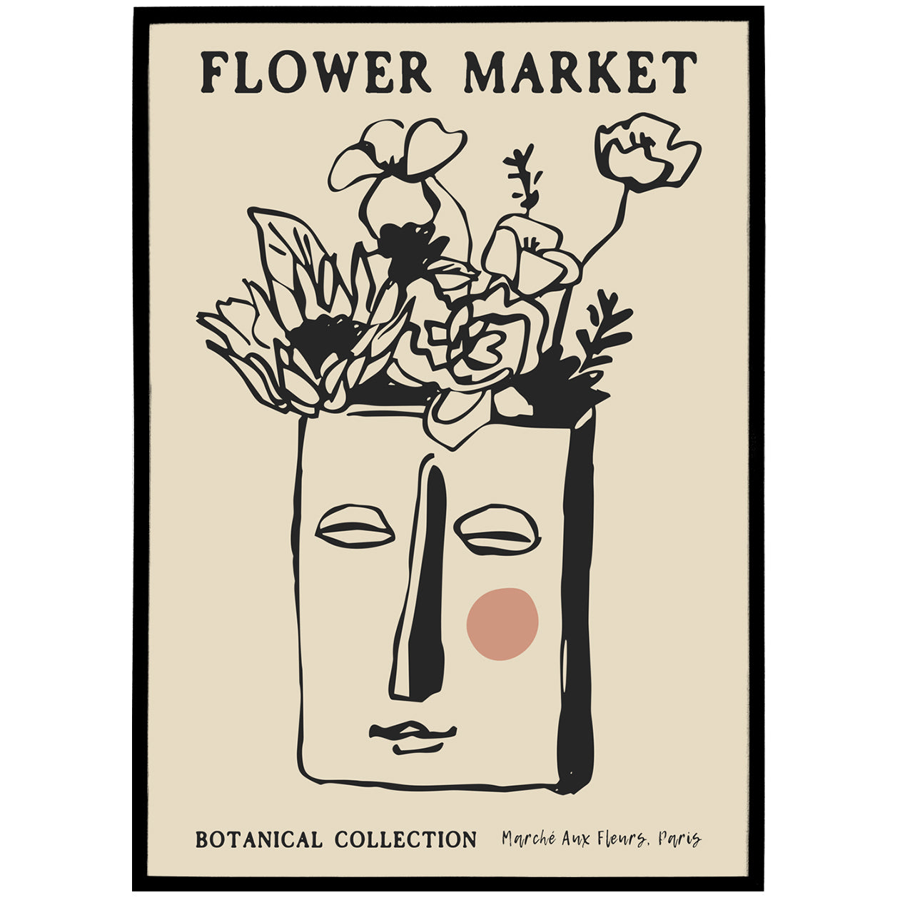 Marche Aux Fleurs, Flower Market Poster
