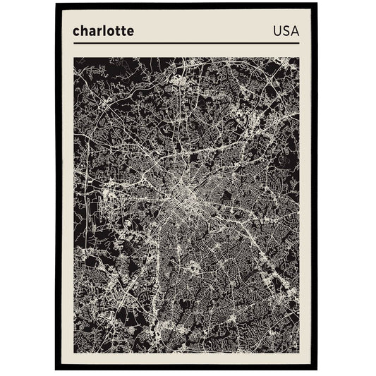 Charlotte Map Poster - HypeSheriff Europe