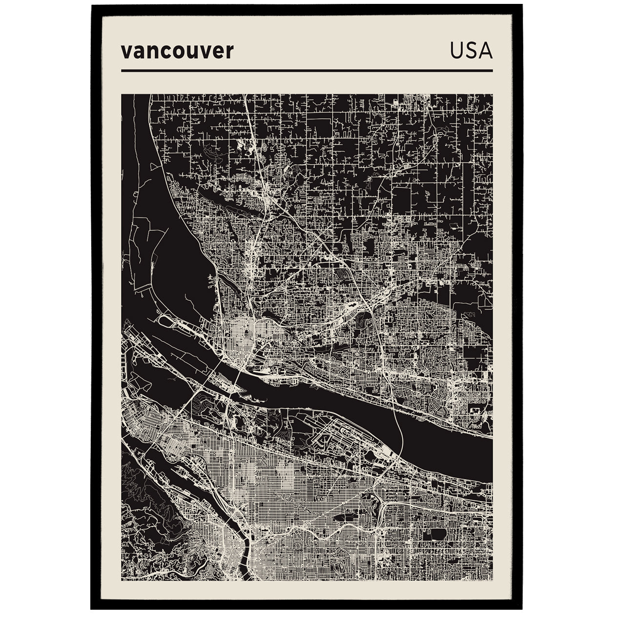 Vancouver - USA - City Map Poster