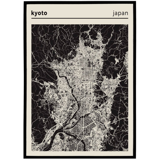 Kyoto, Japan Map Poster - HypeSheriff Europe