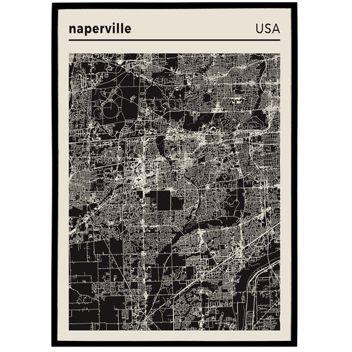 Naperville USA - City Map Poster