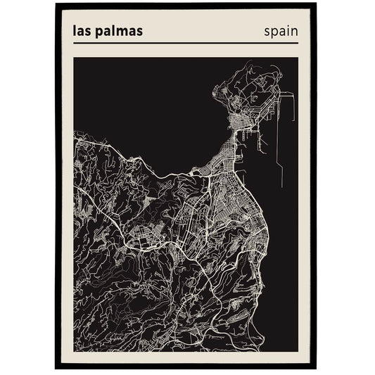 Las Palmas, Spain Map Poster - HypeSheriff Europe