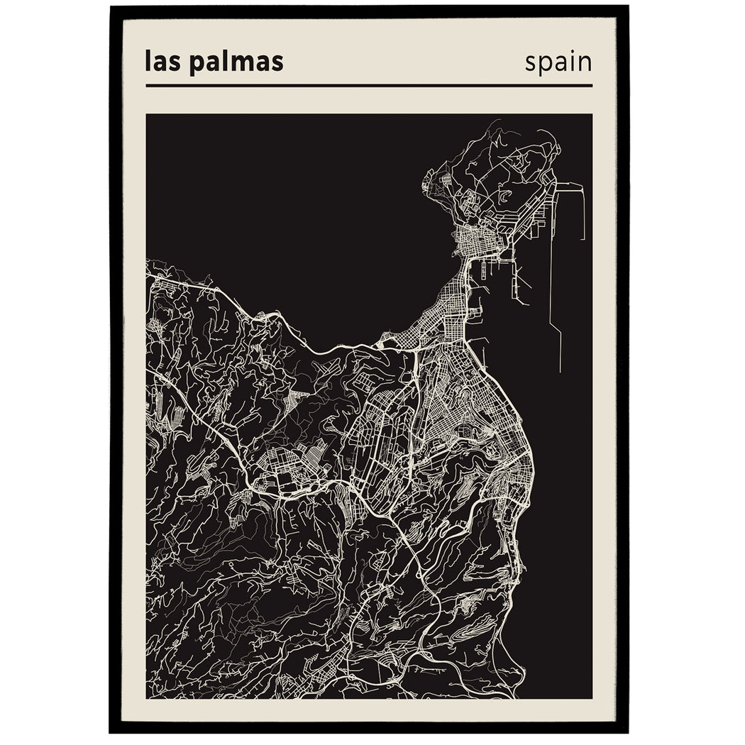 Las Palmas, Spain Map Poster