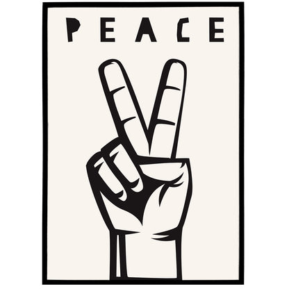 Minimalist Black and White Peace Poster