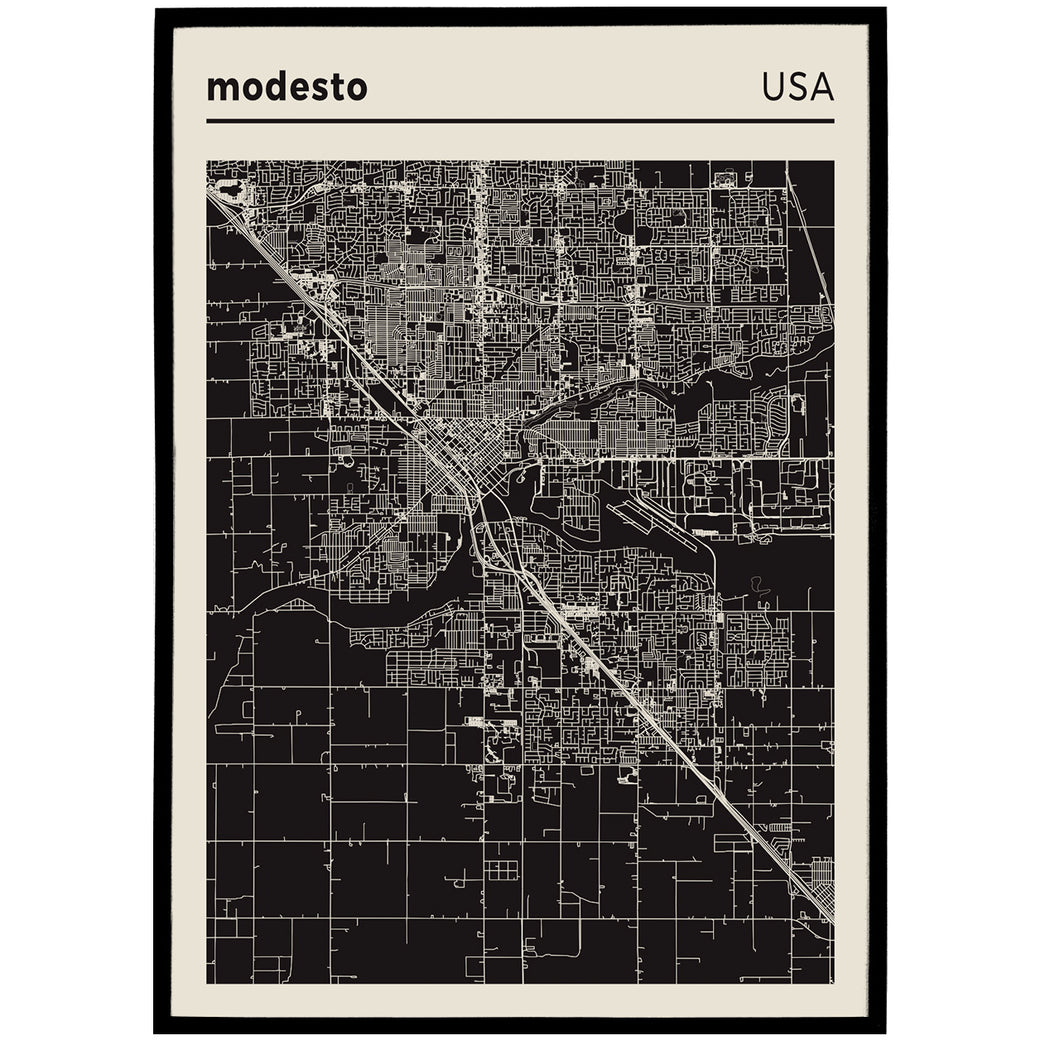 Modesto, USA - City Map Poster