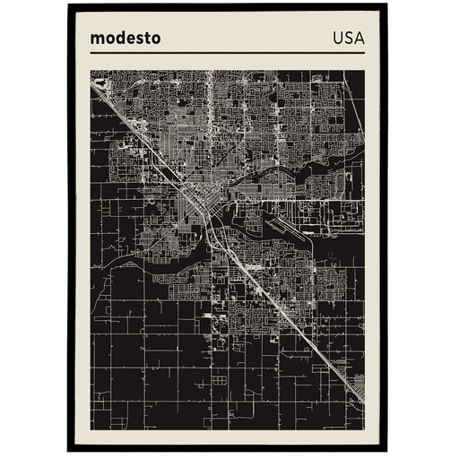 Modesto, USA - City Map Poster
