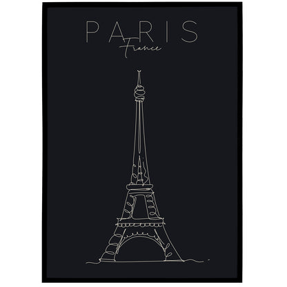 Paris, France Line Art Poster